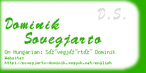 dominik sovegjarto business card